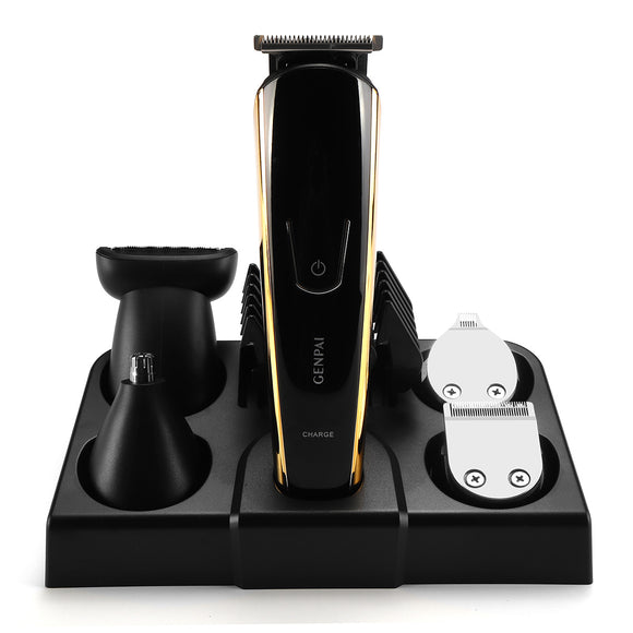 EU Plug 5IN1 220V Waterproof Hair Trimmer Barber Salon Hair Cut Tool Kit Clipper Beard Shaver Razor