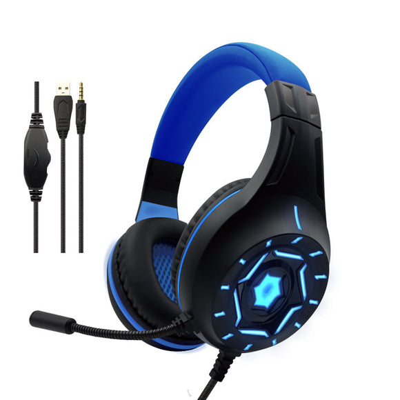 KOMC G315 Gaming Headphones 3.5mm Wire USB 7.1 Virtual Surround Channel RGB with Mic Over Ear Wired Headset Noise Reduction Microphone