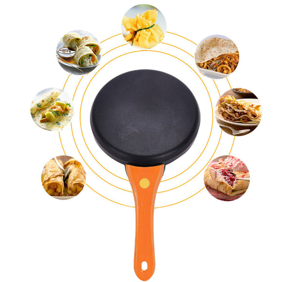 600W Orange Kitchen Electric Griddle Pancake Baking Crepe Maker Cake Pan Pizza Machine