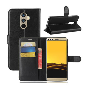 Bakeey Flip Litchi Pattern PU Leather Wallet Card Slot Stand Case For DOOGEE MIX 2