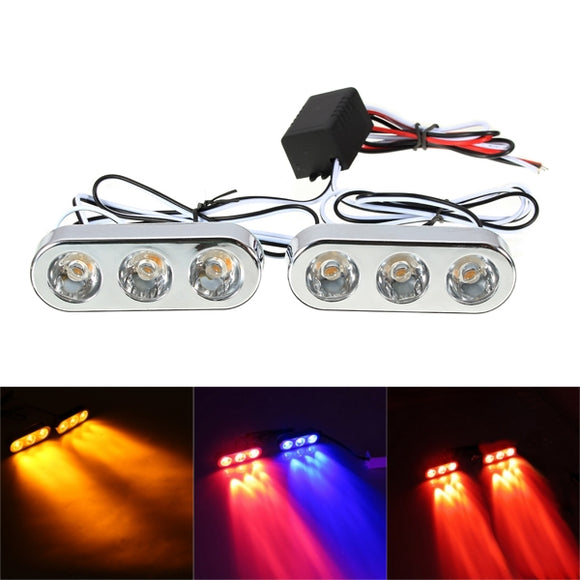 12V Car Motorcycle LED Tail Brake Driving Strobe Flashlight Lamp Red Blue Yellow