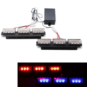 2 X 9 Car Led Strobe Light Grille Flashing Escorting Lights Alertor Available