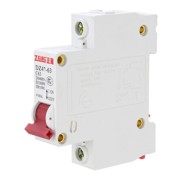 220V 1P 63A Miniature Circuit Breaker MCB