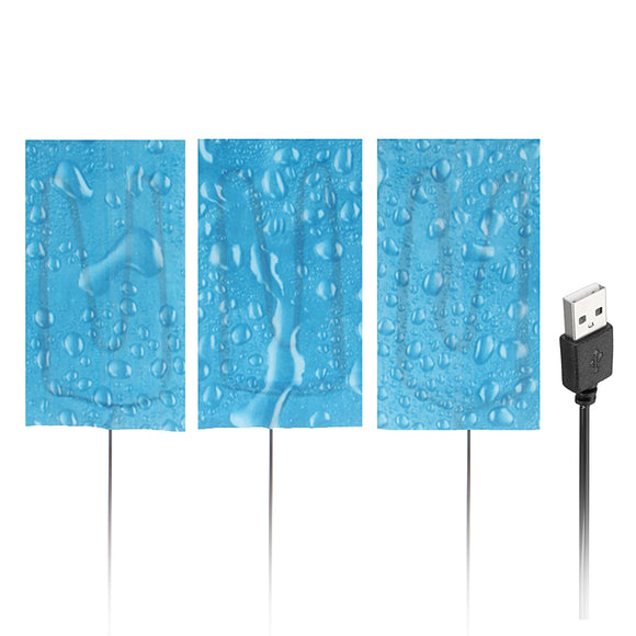 3 in1 5V Electric USB Heating Pad Waterproof Carbon Fiber Heater Jackets Clothes