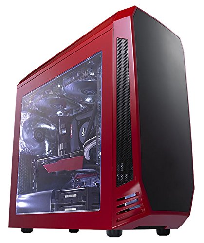 Bitfenix AEG-300-RKWN1 AEgis core - Red + Windowed + Icon disply , with 3-speeds fan controller