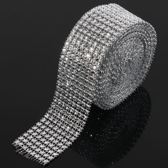 Wedding Diamond Mesh Roll Sparkle Rhinestone Crystals Ribbon Decor