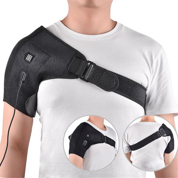 Electric Heat Therapy Adjustable Brace Back Support Belt Dislocated Shoulder Rehabilitation Arthritis Pain Relief Wrap