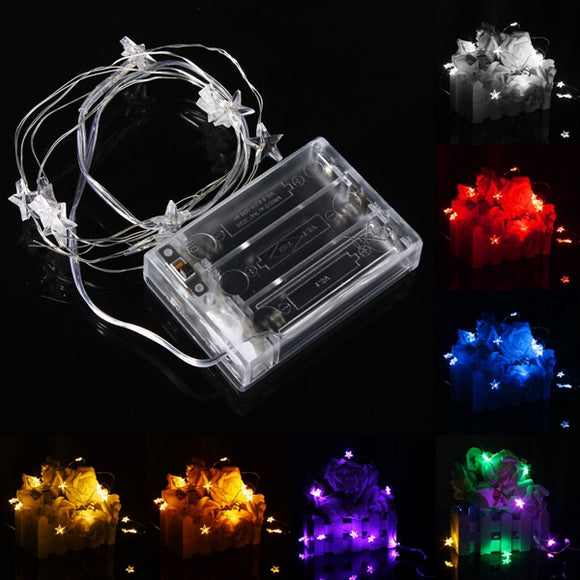 1M 10 LED Battery Powered Star String Fairy Light For Chirstmas Party Weddinng Decor