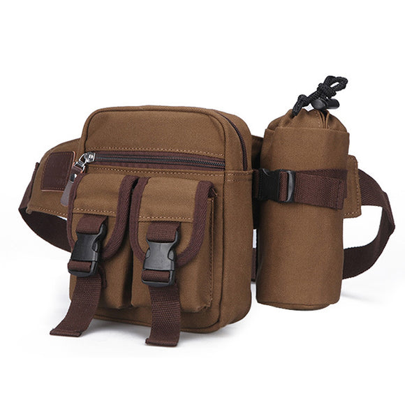 Canvas Outdoor Sports Fanny Pack Crossbody Bag Multifunctional Kettle Tactical Bag Waist Bag for Men