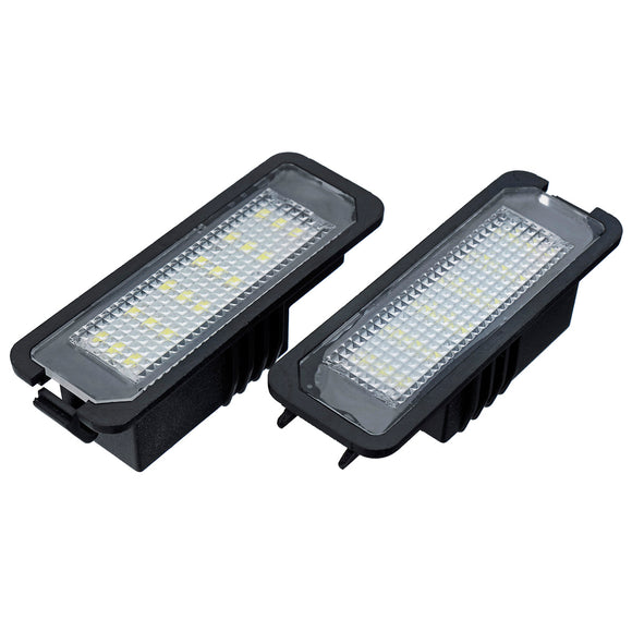 18 LEDs License Number Plate Lights White CAN-bus Error Free Pair for VW Golf EOS Passat Polo CC