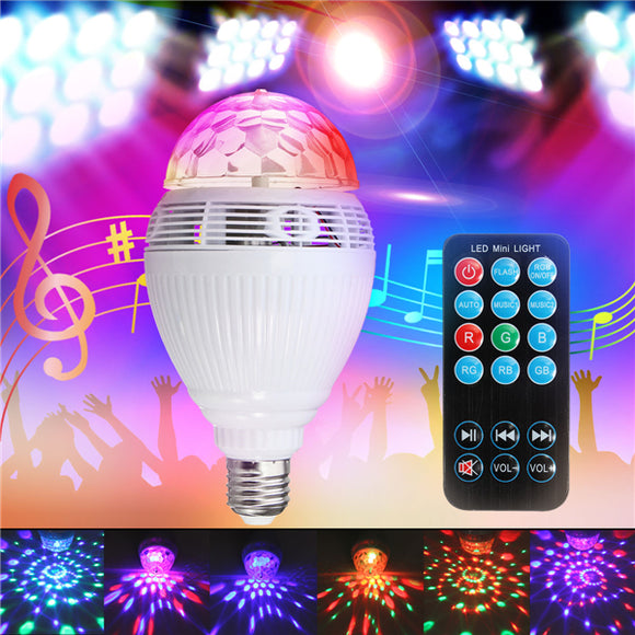 E27 RGB Smart Bluetooth LED Stage Light Bulb Auto Rotation Music Play Lamp for Party Club AC110-240V