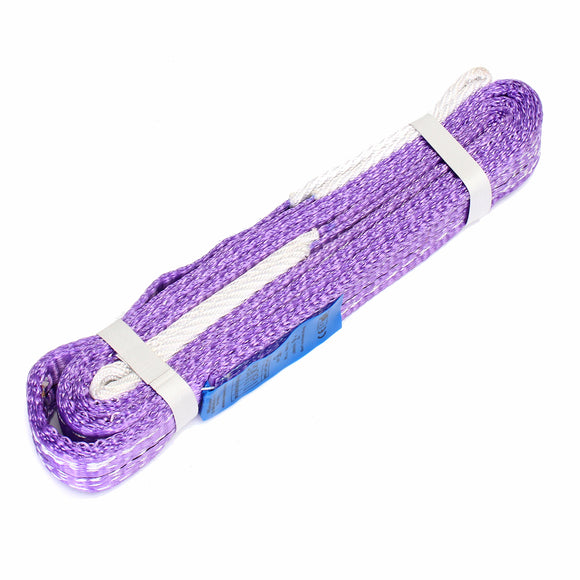 Purple 1T 2M/6.5ft Double Layer Lifting Sling Tension Band Bearing Belt Polyester Sling Rope Strap