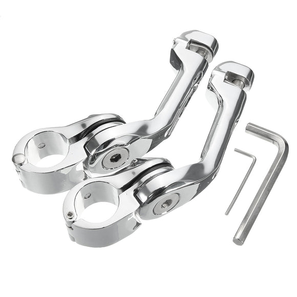 Pair 1.25inch 32mm Adjustable Angled Rear Foot Pegs For Harley Touring