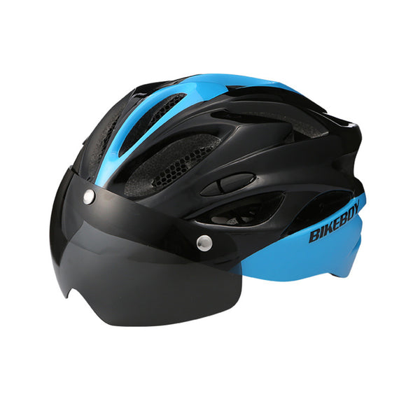 Bicycle Helmet Goggles Road Riding Helmet With Mountain Bike Windshield Glasses