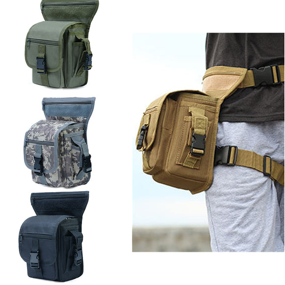 Outdoor Tactical Men Waist Leg Bag Waterproof Hip Drop Belt Fanny Pack Pouch Camping Hiking