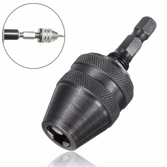 0.3-6mm 1/4 Inch Hex Shank Keyless Drill Chuck Adapter Converter