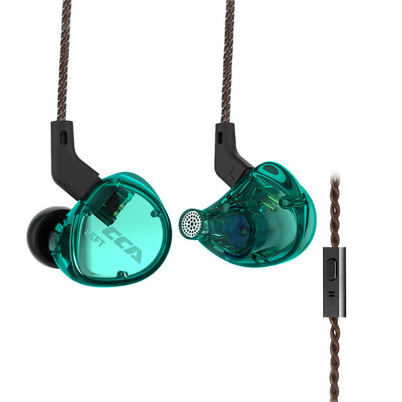 CCA C04 3.5mm In Ear Balanced Armature Dynamic Dual Drivers Earphone HiFi Music Sports With Mic Detachable Cable
