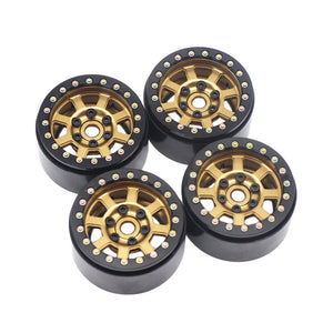 4PCS 1.9inch Aluminum Beadlock Wheel Hubs Rims for 1/10 Rc Crawler Axial Scx10 II D90 Car Parts