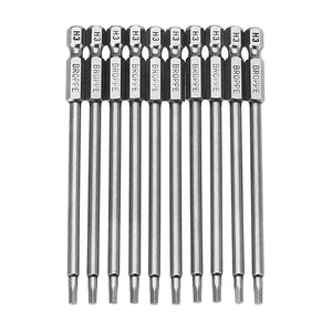 10pcs 100mm H3 Screwdriver Bits Set 1/4 Inch Hex Shank Magnetic Screwdriver Bits Kit