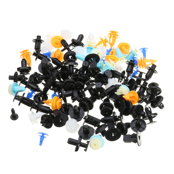 100 Piece Plastic Trim Clip Assortment- Common Fastener Set for Toyota / Lexus