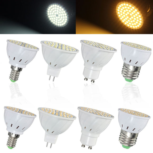 E14 E27 GU10 MR16 3.5W 72 SMD 3528 Pure White Warm White LED Spot Lightt Bulbs Lamps AC110V AC220V