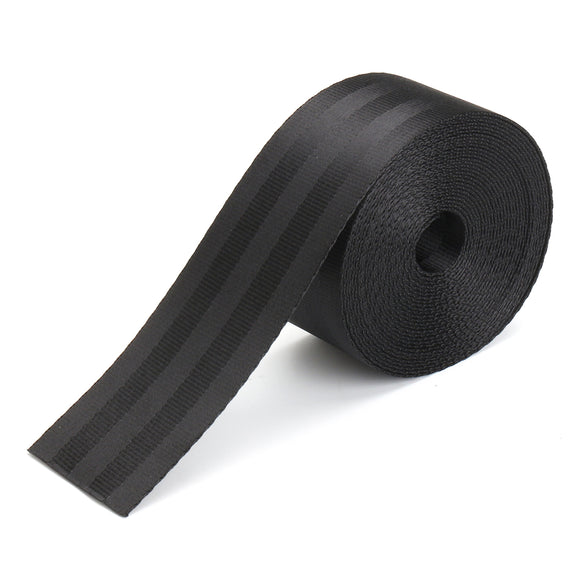 5m Seat Belt Strap Webbing Polyester Fiber Black Break Strength 2500KG 47mm Wide