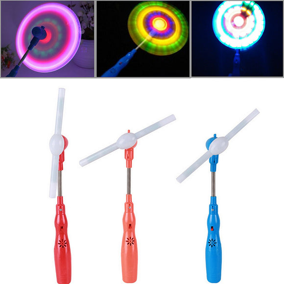 5X Flashing Light Up LED Rainbow Spinning Windmill Glows Toy For Present Gift Party