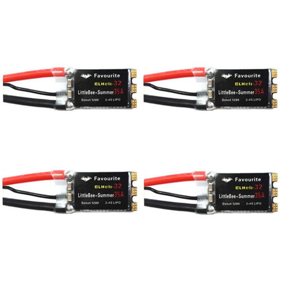 4X Favourite FVT LittleBee Summer 35A 2-4S BLHeli_32 FPV Racing Brushless ESC Dshot1200 Ready for RC Drone