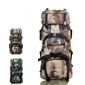 90L Outdoor Trekking Backpack Rucksack Mountaineering Shoulder Bag Camo For Camping Hiking