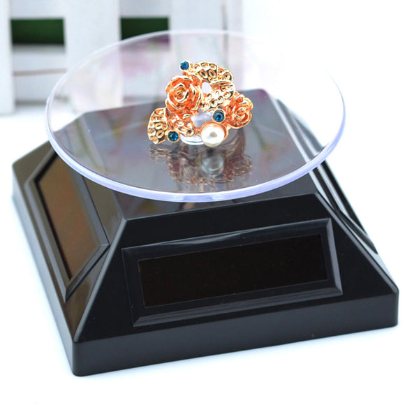 Solar Showcase 360 Turntable Rotation Display Stand For Displaying Jewelry Watch Ring Phone