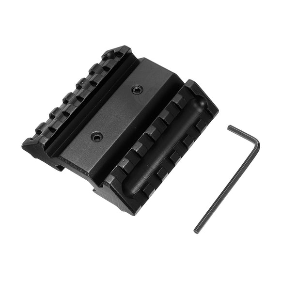 Double Sided 45 Degree Angle Offset Picatinny Rail Mount Scope Laser Holder Rail Adapter 6 Slots