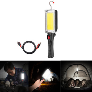 Portable LED USB Rechargeable Work Inspection Light Repairing Camping Emergency Lamp Magnet Hook
