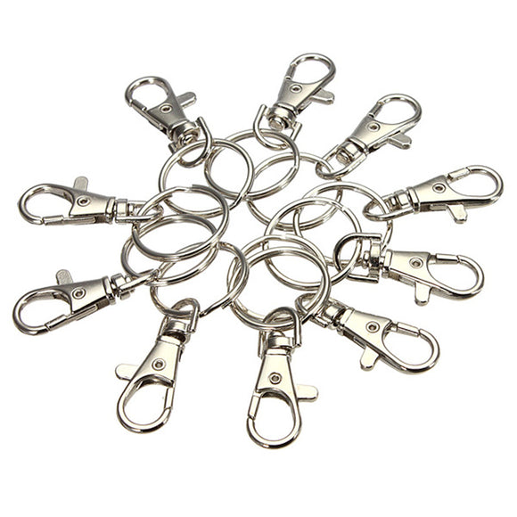 10PCS Silver Plated Lobster Clasp Keychain Snap Hook DIY Jewelry