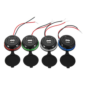 12-24V 3.1A Dual USB Car Charger LED Indicator