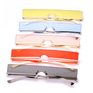 KCASA Metal Sunglasses Men Women Candy Color Retro Square Sun Glasses Anti-UVA Anti-UVB