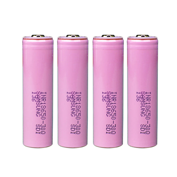 4Pcs Samsung INR18650-30Q 3000mAh 20A Discharge Current 18650 Power Battery Unprotected Button Top 18650 Battery For Flashlights E Cig Tools