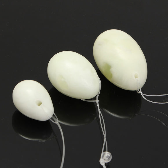 3Pcs Light Green Body Massage Stone Vaginal Muscle Tightening Kegel Exercise Jade Egg