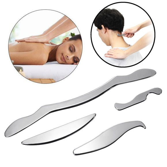Gua Sha Tool Physiotherapy Massager Stainless Steel Scraping Board Scraping Massage Loose Muscles Help Relieve Pain Muscles Physical Therapy Manual Massager