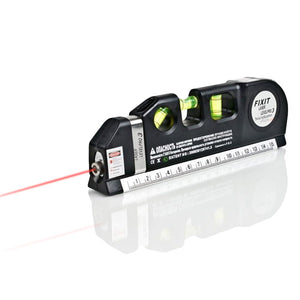 Loskii DX-013 Multipurpose Laser Level Horizontal Vertical Measure Tape Aligner Ruler 3 Bubbles