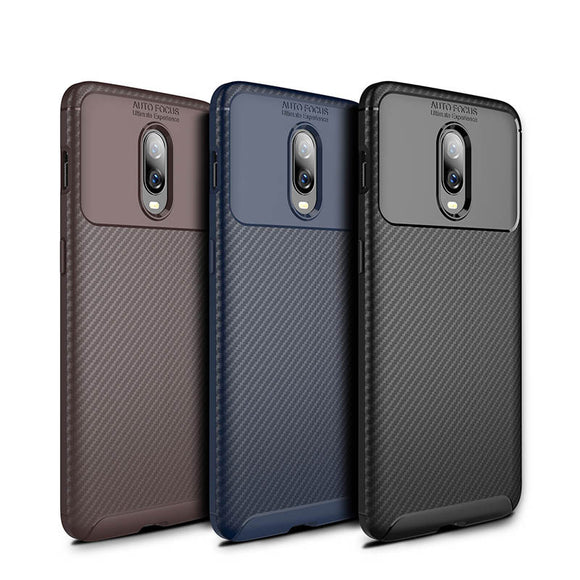 Bakeey Carbon Fiber Shockproof Soft TPU Protective Case For Oneplus 6T / OnePlus 7