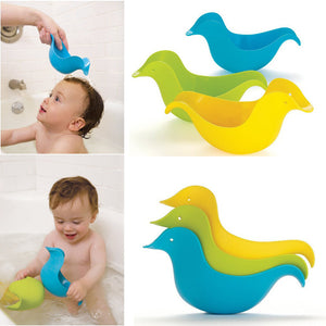 3Pcs Children Baby Stacking Ducks Bath Shower Toy Spoon Floating Swimming Rinse Cup