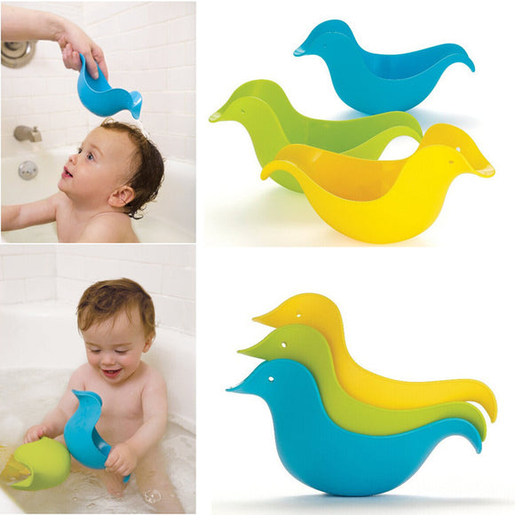 3Pcs Children Baby Stacking Ducks Bath Shower Toy Spoon Floating Swimming Rinse Cup