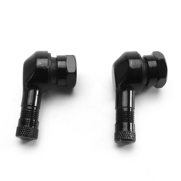 2pcs Motorcycle Wheel Tire Stem Tubeless Valve 90 Degree Angle CNC Aluminum Black