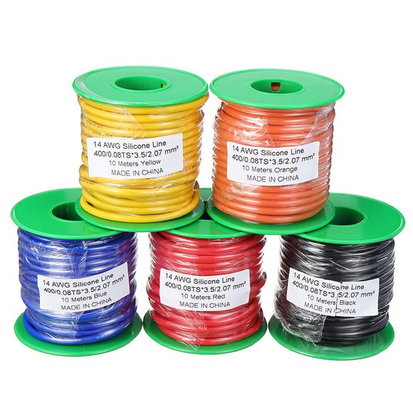 10m 14AWG Wire Soft Silicone Cable Wire High Temperature Tinned Copper