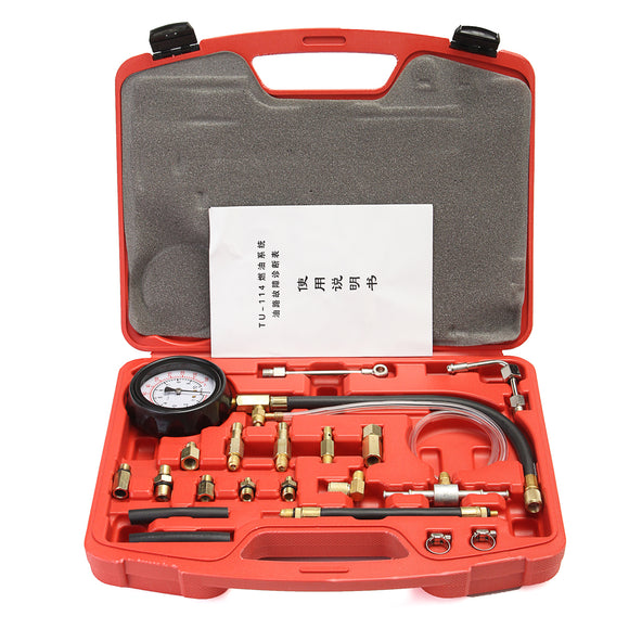 TU-114 140PSI Manometer Fuel Oil Pressure Tester Kit Injection Gauge Gasoline Tool