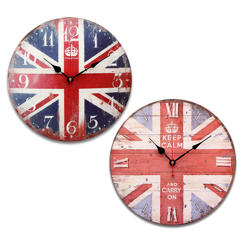 Wooden Digital Wall Clock Vintage Rustic Shabby Kitchen Home Office De ...