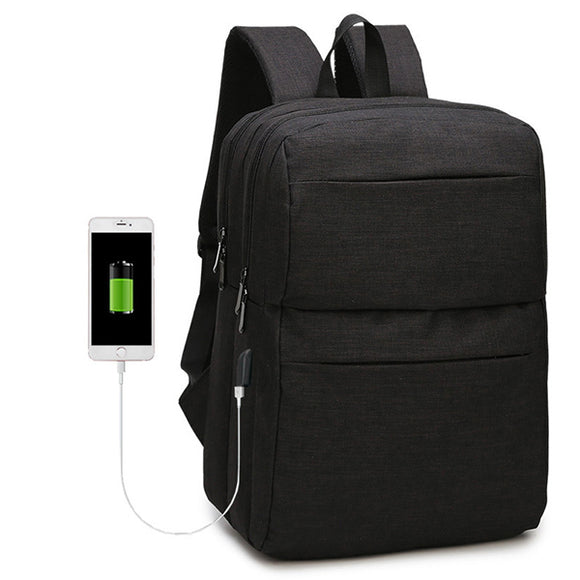 Men Nylon Travel Casual 15.6 Laptop Backpack With External USB Charging Port