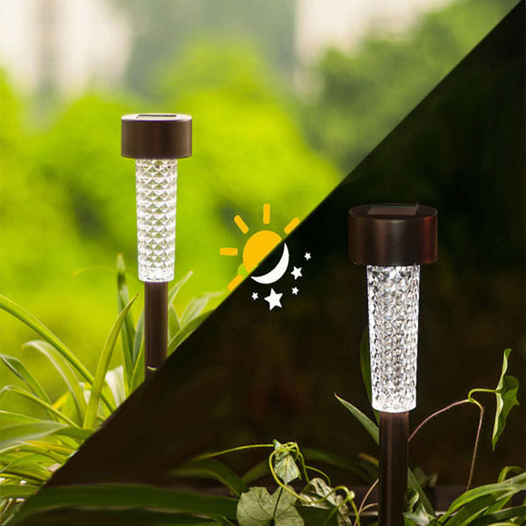 Garden Waterproof Solar White LED Light Stainless Steel Courtyard Landscape Decorative Lamp