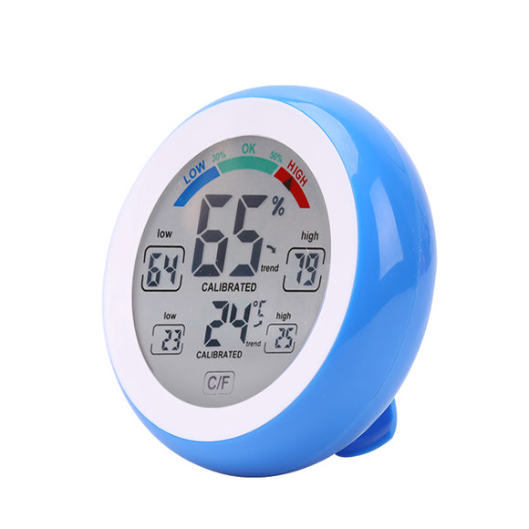 DANIU Multifunctional Digital Thermometer Hygrometer Temperature Humidity Meter Touch Screen Multicolor