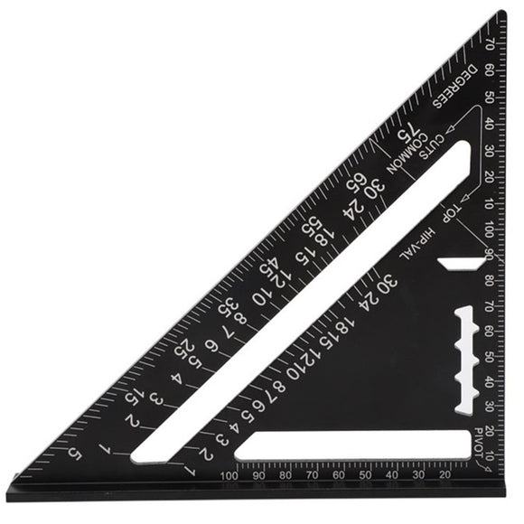 90 45 Triangle Ruler Square Ruler 7 Inch 12 Inch Black Oxide Triangle Plate with Magnetic Aluminum Alloy Aluminum Profile